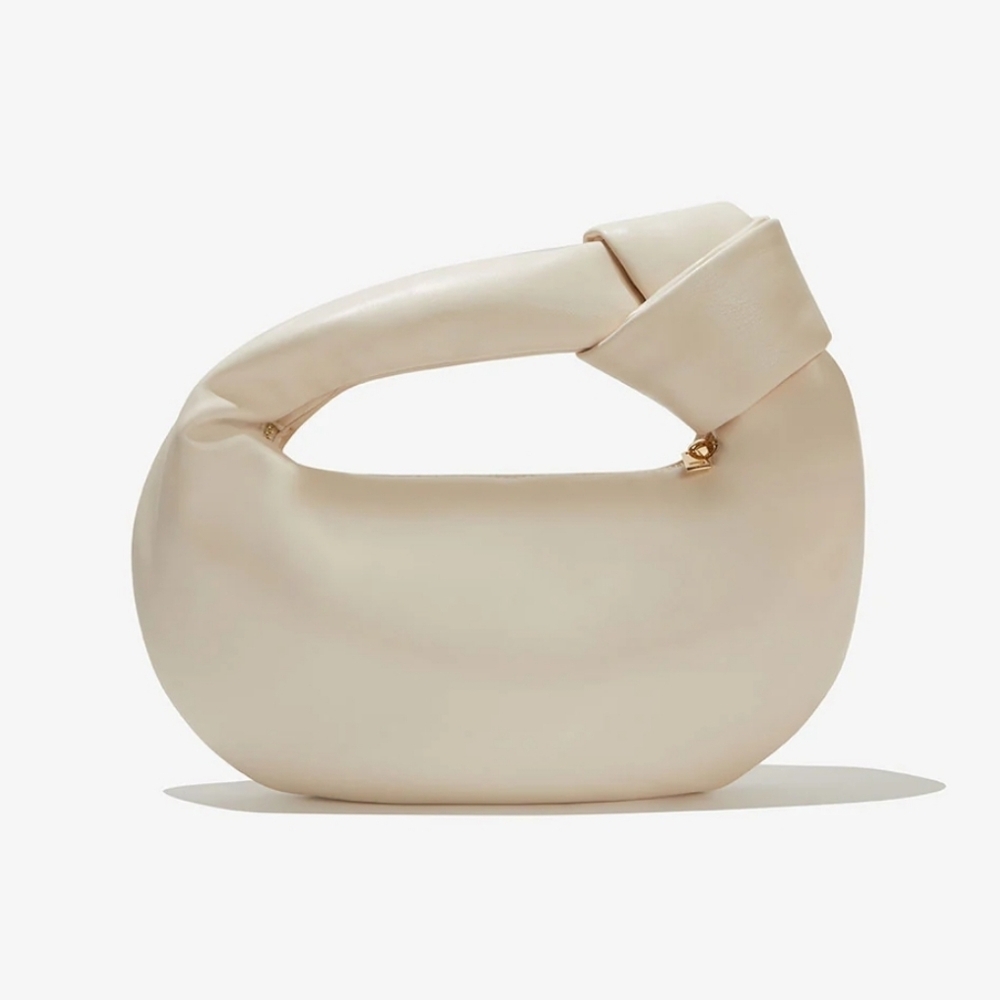 🌿 Melie Bianco Cream Knot Croissant Hand/Wrist/Clutch ~ NWT